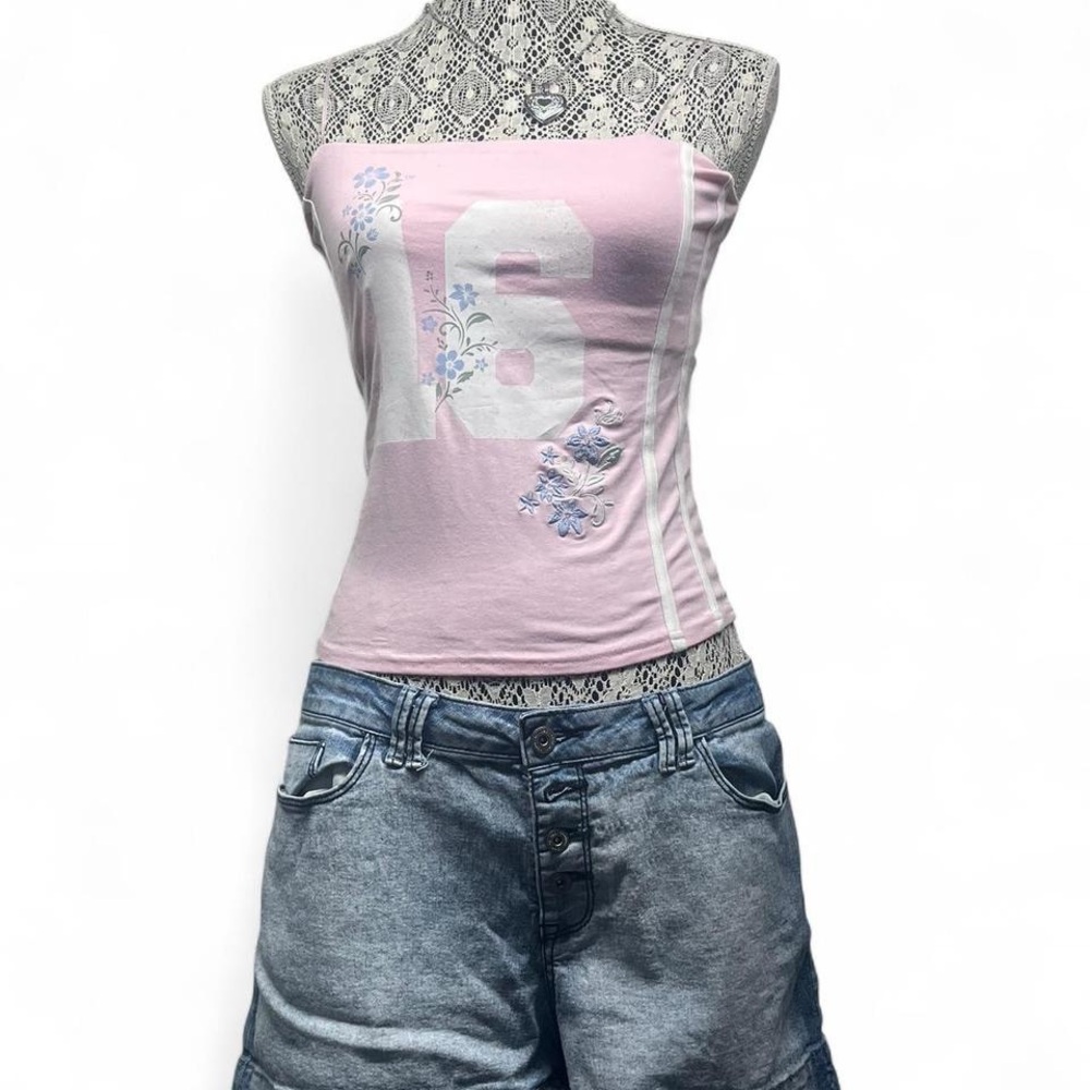 Pink Floral Women's Crop Top
